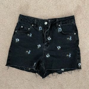 Topshop floral embroidered shorts